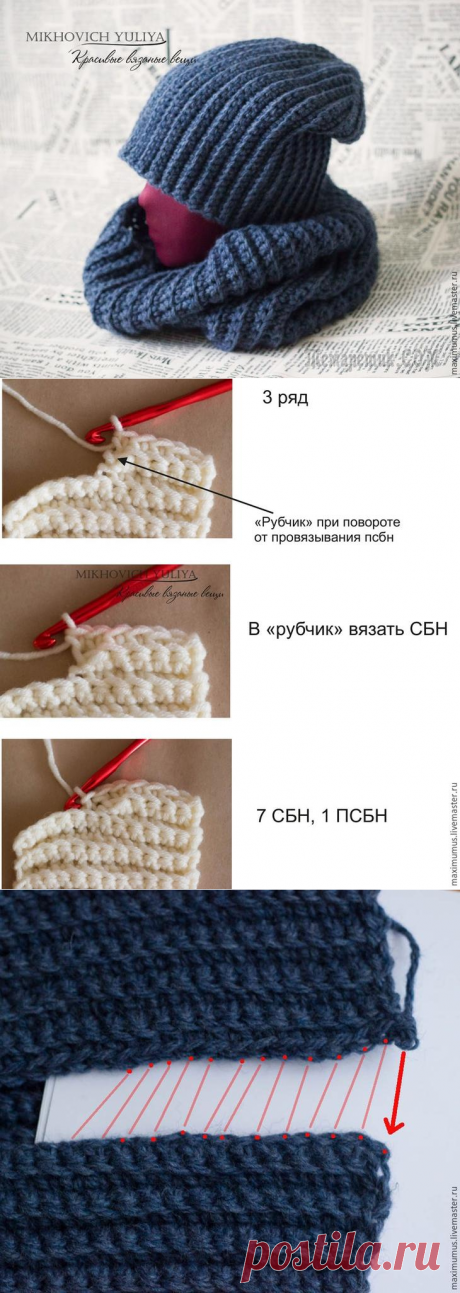 Вяжем шапку бинни крючком
