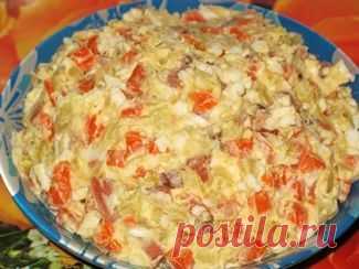 Салат с копчёной горбушей