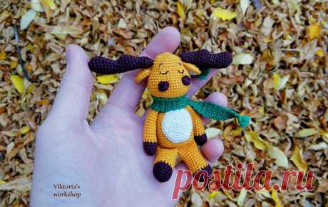 Вязаная игрушка амигуруми лось Аркадий: схема