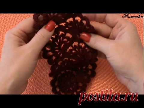 Вязание ажурной ленты ВЕЕРА | Вязание крючком для начинающих