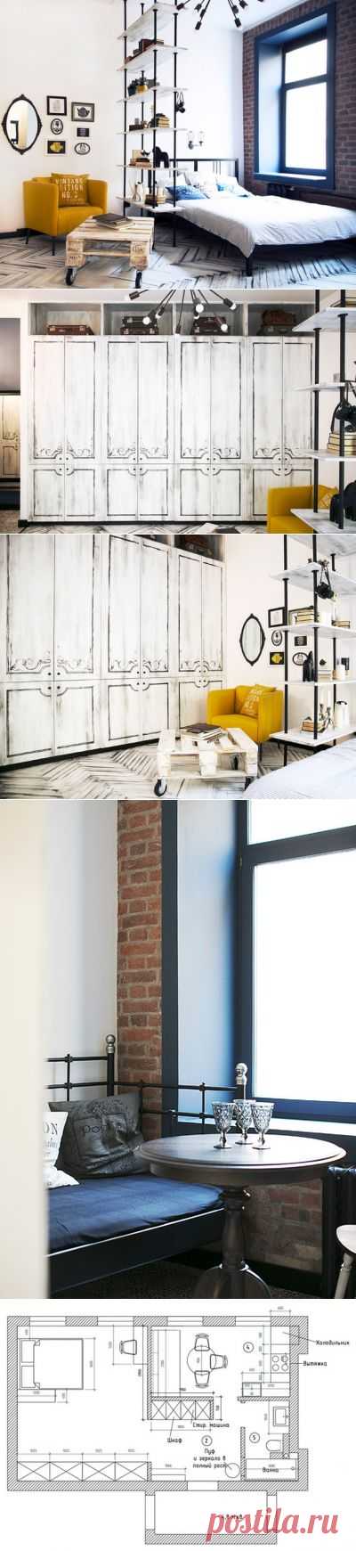Houzz тур: Эстетика лофта на 40 квадратных метрах