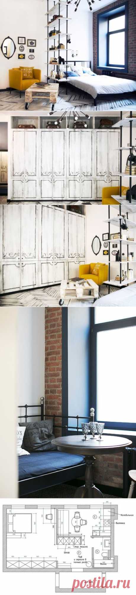 Houzz тур: Эстетика лофта на 40 квадратных метрах
