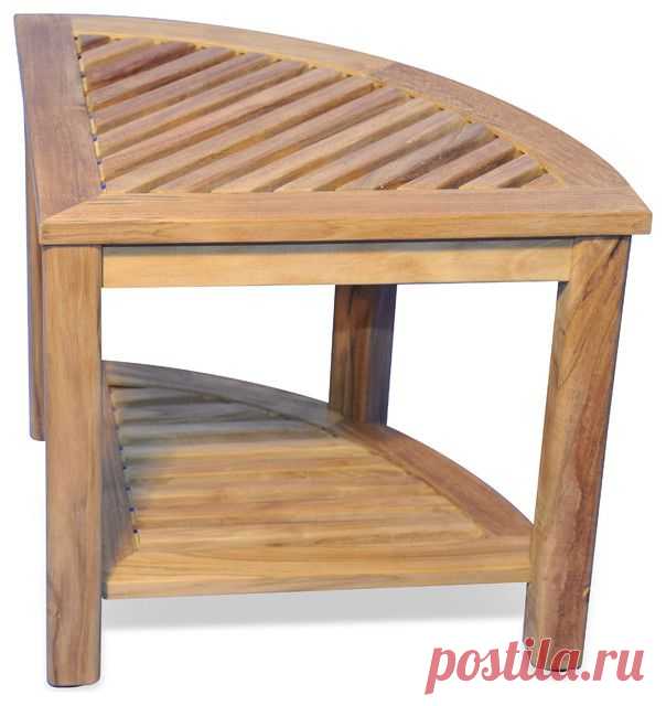 Тик угловой стол или душ стул, 20X20X18H - Традиционный - Душ Скамейки и мест - на Goldenteak Тик Патио Мебель
