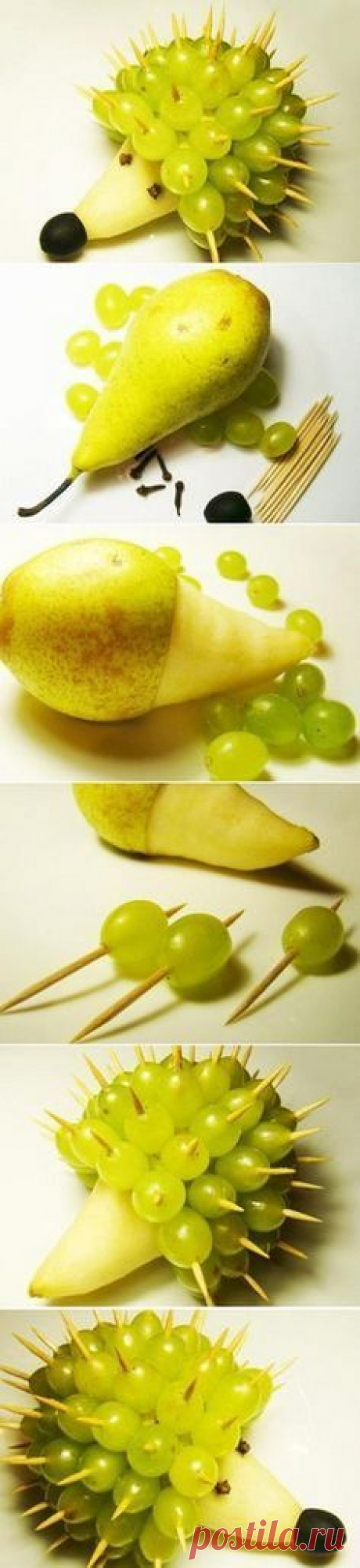 Weintrauben-Igel und andere Obst-Kunstwerke