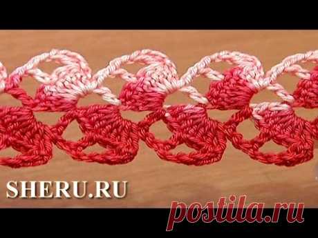 Crochet Pattern Lace Ribbon Stripe Tutoral 18 Ажурная оригинальная тесьма