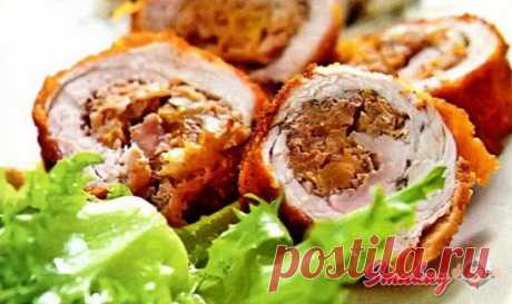 Рулетики с индейкой и курагой