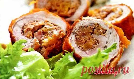 Рулетики с индейкой и курагой
