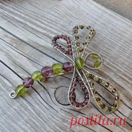wired dragonfly w/beads