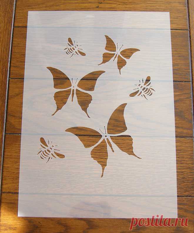 Butterflies and Bees Stencil Mask Reusable PP Sheet for Arts & | Etsy
