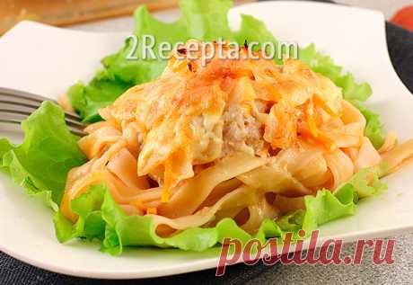 Гнезда из макарон с фаршем, запеченные в духовке Для приготовления этого блюда я использовала специальные итальянские макароны - тальятелле. Подобные гнезда можно купить и отечественного производства...