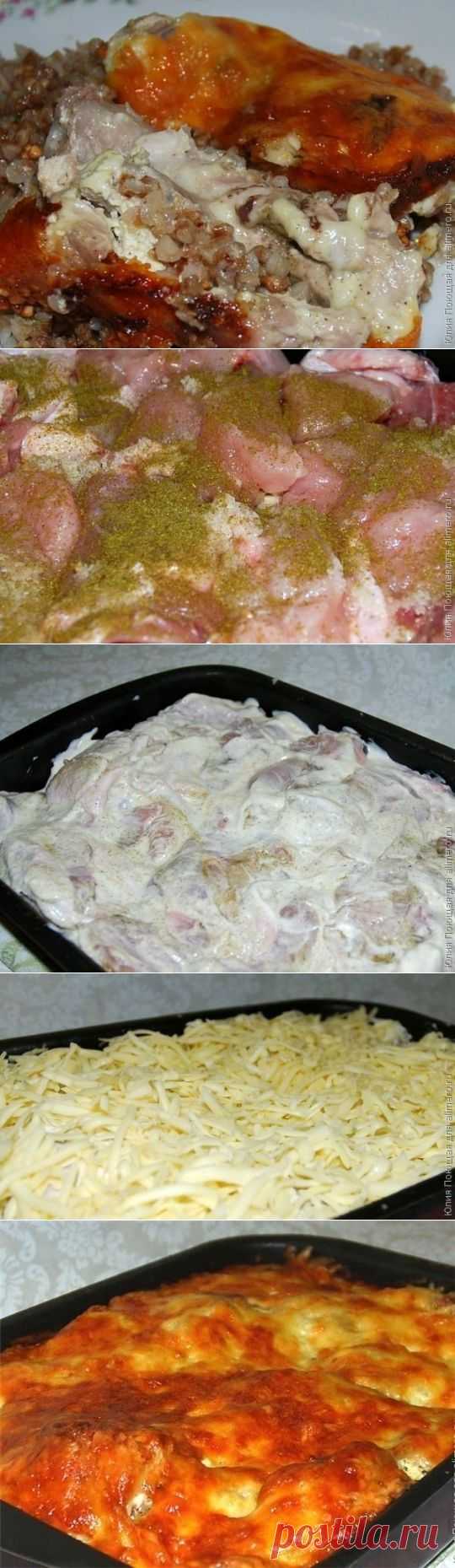 Курица, запеченная с гречкой - Простые рецепты Овкусе.ру