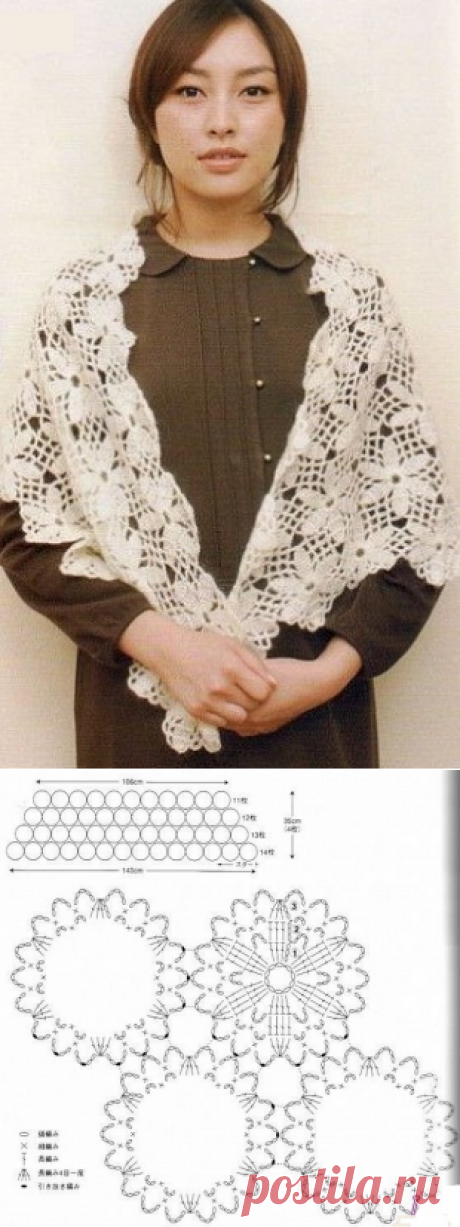 Палантин крючком