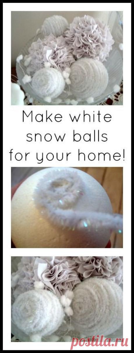 Pipe Cleaner Snow Balls with Winter White