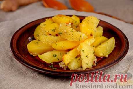 Запечённый картофель в чесночно-имбирном масле