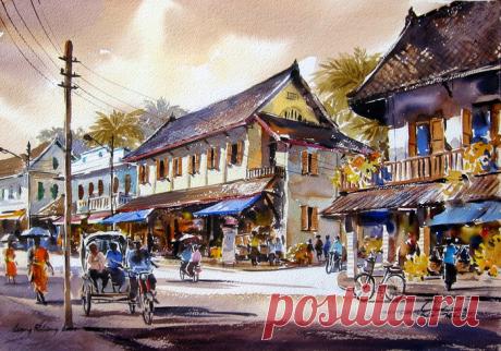 Акварели. Тайский художник Танакорн Чаиджинда (Thanakorn Chaijinda)