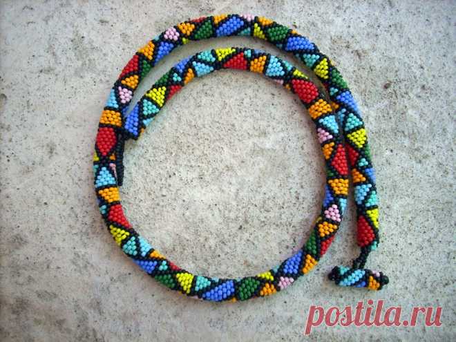 Free pattern for beaded crochet rope Harlequin | Beads Magic