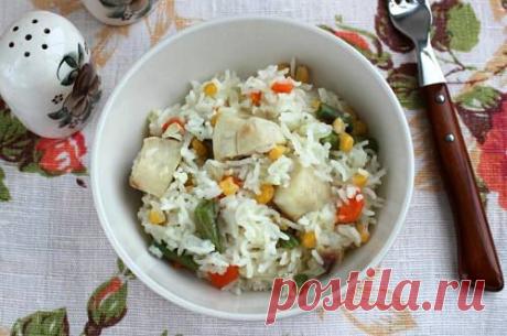 Рецепт рыбы с рисом и овощами в мультиварке / Меню недели