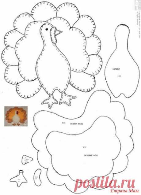 Поделки из фетра с выкройками: цветы, совы, индюшки, зайцы, ящерицы