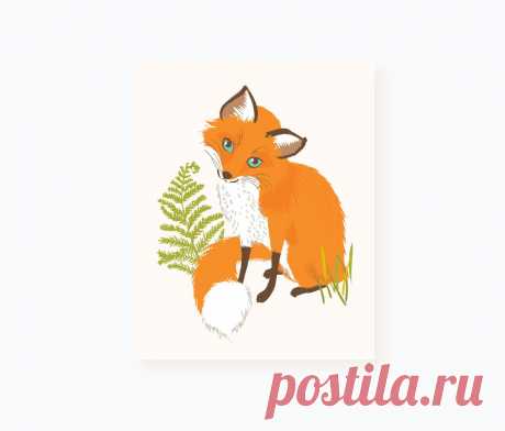 fox wall art woodland art for kids nursery wall decor for | Etsy