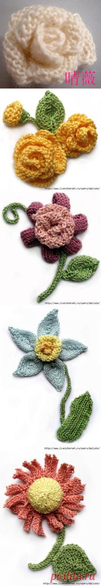 Цветы спицами. / Вязание спицами / Вязание спицами аксессуаров