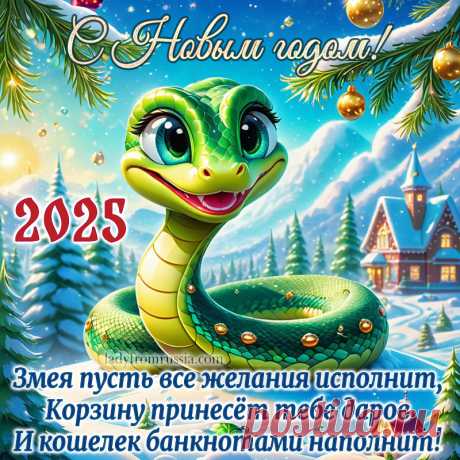 Красивая картинка с Новым годом Змеи