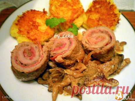 Мясные роллы в винно-грибном соусе | Четыре вкуса