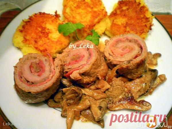 Мясные роллы в винно-грибном соусе | Четыре вкуса