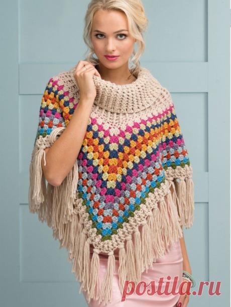 Cowl neck poncho pattern - Simply Crochet