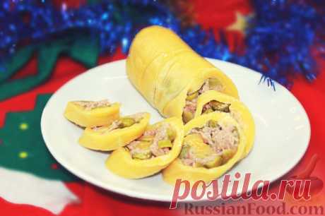 Рецепт: Сырный рулет с тунцом на RussianFood.com
