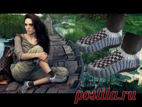 Носки тапочки спицами.#(2025)