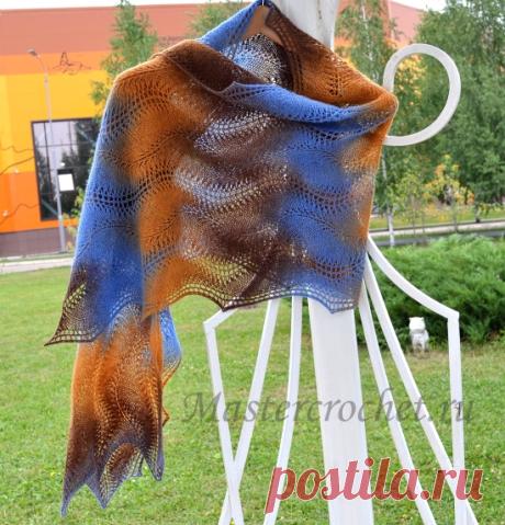 Ажурный палантин спицами. | Mastercrochet.ru. Сайт о вязании, заработке и жизни.