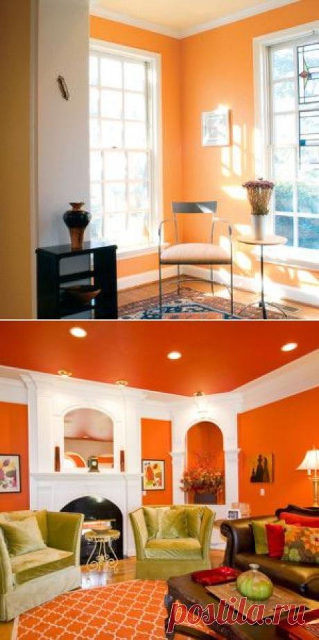 Оттенки оранжевого цвета в интерьере