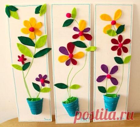 Les ateliers ARTiFun - ateliers créatifs en Guadeloupe - scrapbooking décopatch bricolage peinture: Un joli pot de fleurs en feutrine