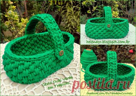 Я ТАКЖЕ ... CROCHETO: Trapilho Green Basket в пункте "Корзина"