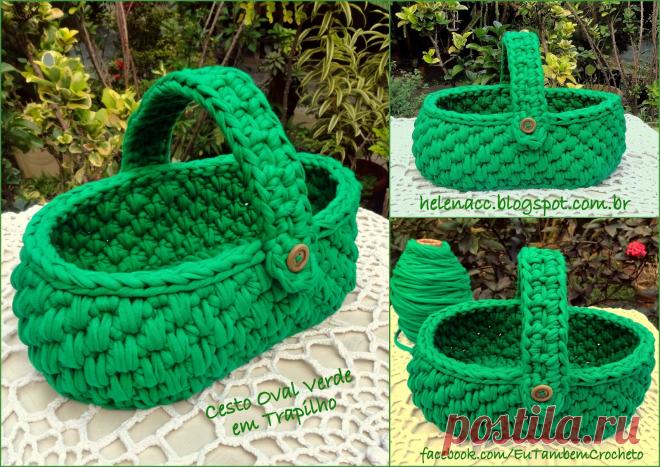 Я ТАКЖЕ ... CROCHETO: Trapilho Green Basket в пункте 