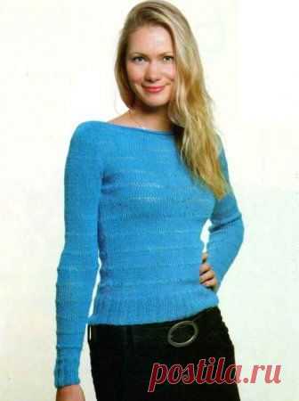 Джемпер синего цвета - Жакеты,полуверы, свитера