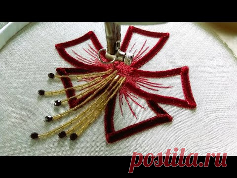 Вышивка бархатной тесьмой на бытовой швейной машине