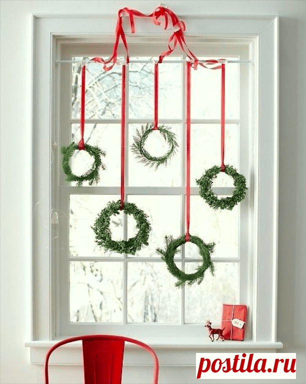 15+ идей, как красиво украсить окна к Новому Году