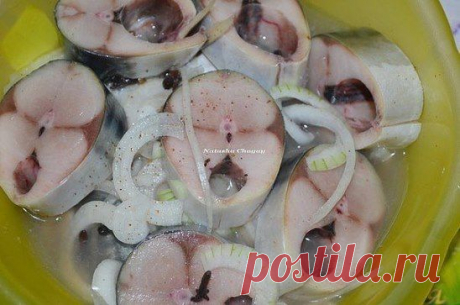 Скумбрия, маринованная в яблочном уксусе с пряностями