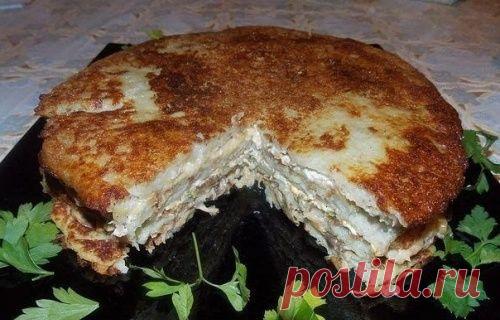 Пирог драник с грибами | Смачно