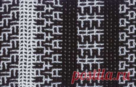 Вязание в стиле Interlocking (сцепление нескольких сеточек) крючком