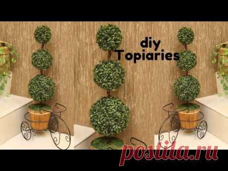 DIY ARTIFICIAL TOPIARY GRASS HOME DECOR | diy grass ball | dollar tree decor diy