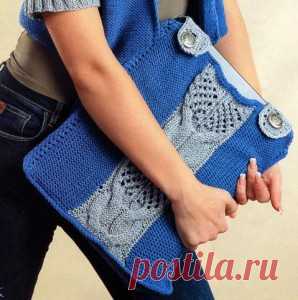 Чехол для ноутбука, связанный спицами