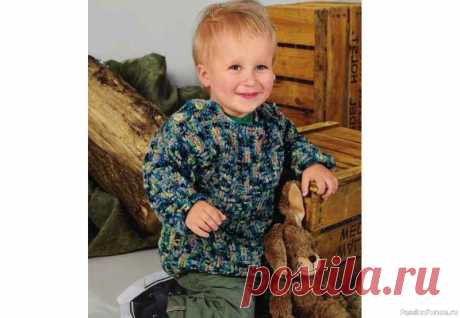 Детский пуловер с застёжками на плечах, крючком В этом пуловере рельефный узор, связанный крючком, напоминает шахматный. По желанию застежки на плечах можно выполнить как в направлении переда, так и в сторону спинки. Пуловер для детей крючком схема вязания и описание. Размеры: 92-98 (104-110) 116-122&nbsp;Вам потребуется: пряжа (80%...