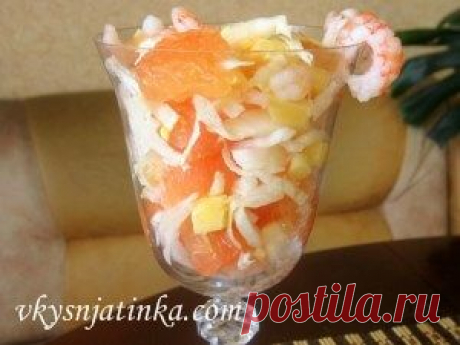 Салат с креветками и сыром - рецепт с фото