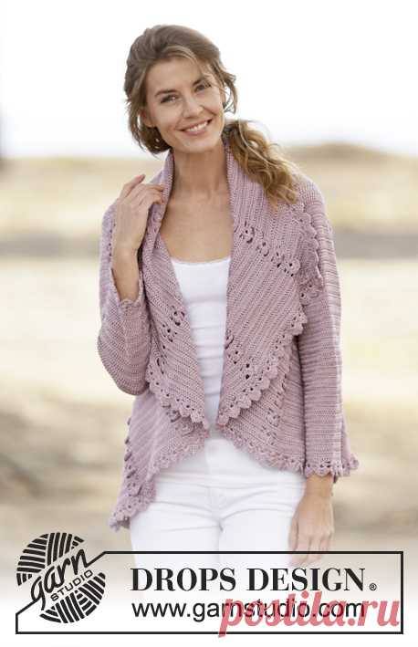 Ros / DROPS 162-11 - Gratis haakpatronen van DROPS Design Gehaakt DROPS vest in een cirkel gehaakt met kantpatroon van ”Cotton Viscose”. Maat: S - XXXL.