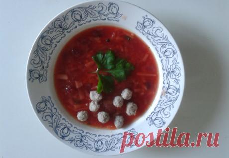 Борщ с кормишками (фрикадельками)