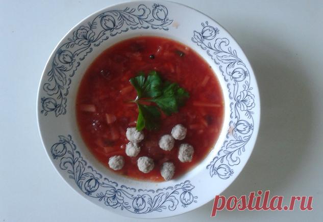 Борщ с кормишками (фрикадельками)
