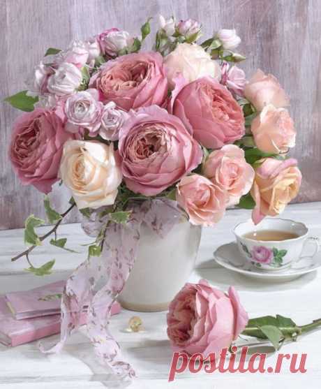 (356) Marianna Lokshina - Bouquet Of Roses_LMN33808 - Gardening Timing | Style Shabby