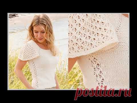 Ажурный узор, подсказки по схеме узора спицами для топа с крылышками